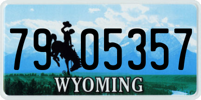 WY license plate 7905357
