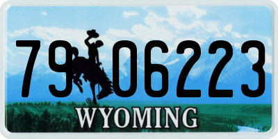 WY license plate 7906223