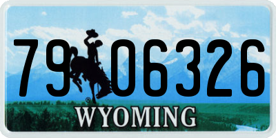 WY license plate 7906326