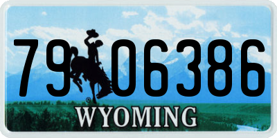 WY license plate 7906386