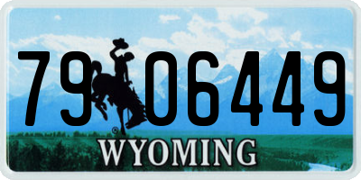 WY license plate 7906449