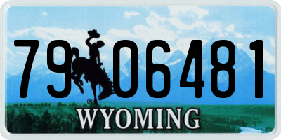 WY license plate 7906481