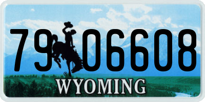 WY license plate 7906608