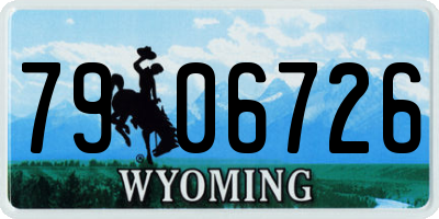 WY license plate 7906726