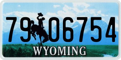 WY license plate 7906754