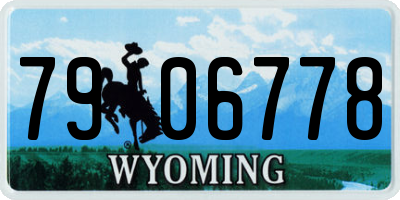 WY license plate 7906778