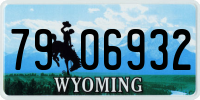 WY license plate 7906932