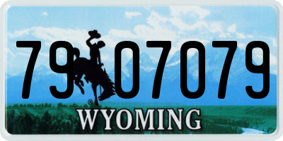 WY license plate 7907079
