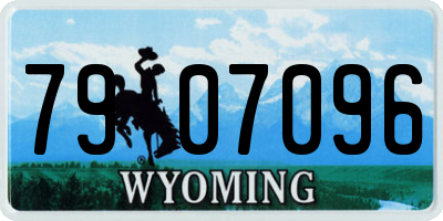 WY license plate 7907096