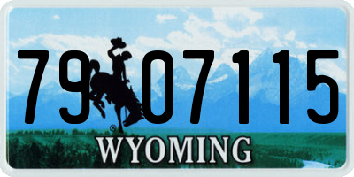 WY license plate 7907115