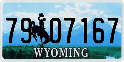 WY license plate 7907167