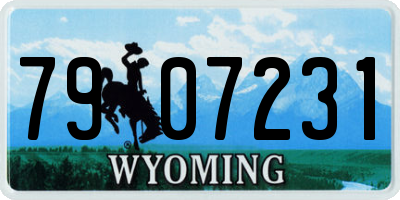 WY license plate 7907231