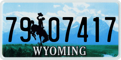 WY license plate 7907417