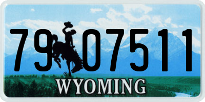 WY license plate 7907511