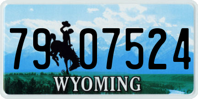 WY license plate 7907524