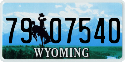 WY license plate 7907540