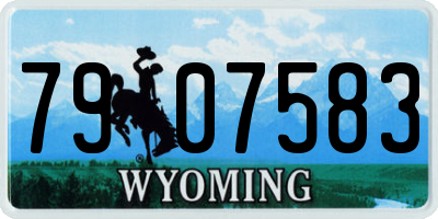 WY license plate 7907583
