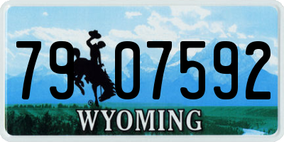 WY license plate 7907592