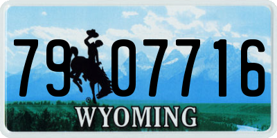 WY license plate 7907716