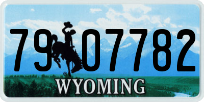 WY license plate 7907782