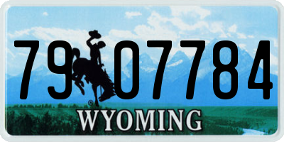 WY license plate 7907784
