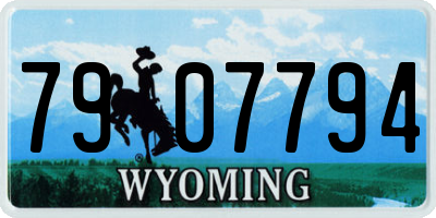 WY license plate 7907794