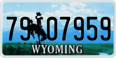 WY license plate 7907959