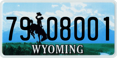 WY license plate 7908001