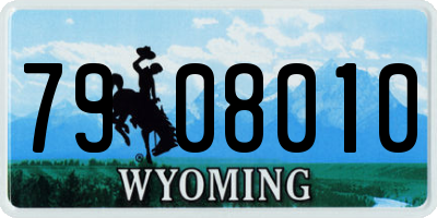 WY license plate 7908010
