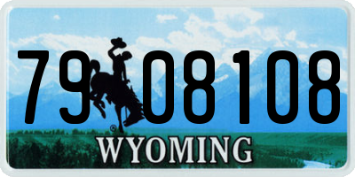 WY license plate 7908108