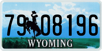WY license plate 7908196