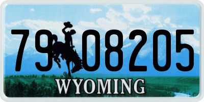 WY license plate 7908205