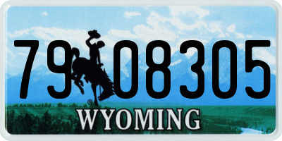 WY license plate 7908305