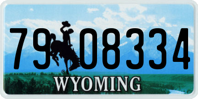 WY license plate 7908334
