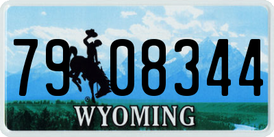 WY license plate 7908344