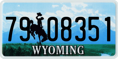 WY license plate 7908351