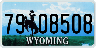 WY license plate 7908508