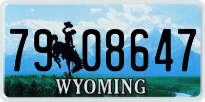 WY license plate 7908647