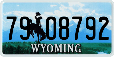 WY license plate 7908792