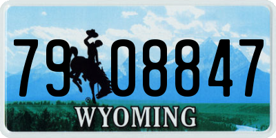 WY license plate 7908847