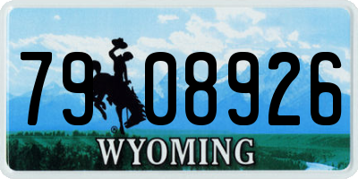 WY license plate 7908926