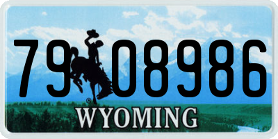 WY license plate 7908986