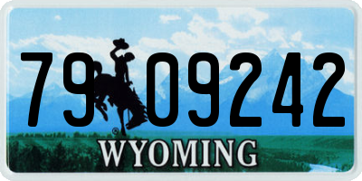 WY license plate 7909242