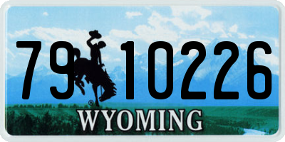 WY license plate 7910226
