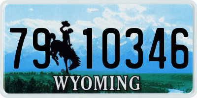 WY license plate 7910346
