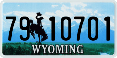 WY license plate 7910701