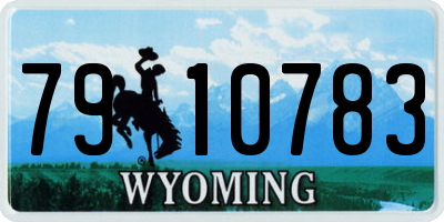 WY license plate 7910783