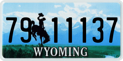 WY license plate 7911137