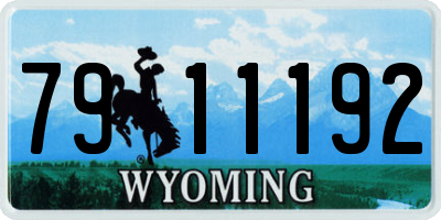 WY license plate 7911192