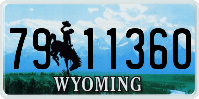 WY license plate 7911360
